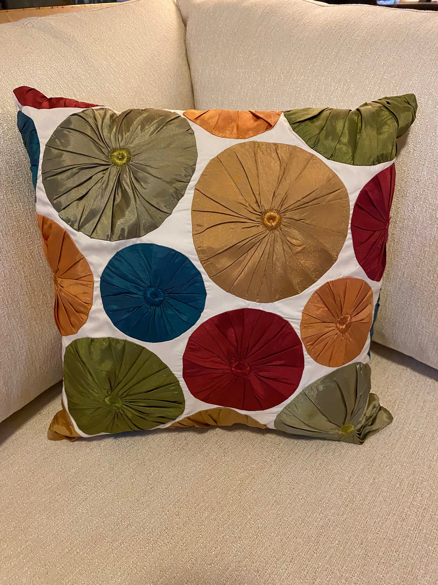 Pier 1 Import silk colorful circle print pillow