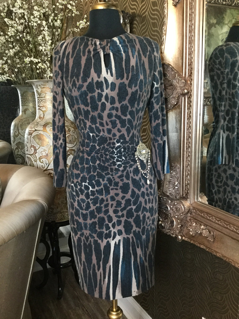 Black animal print dress