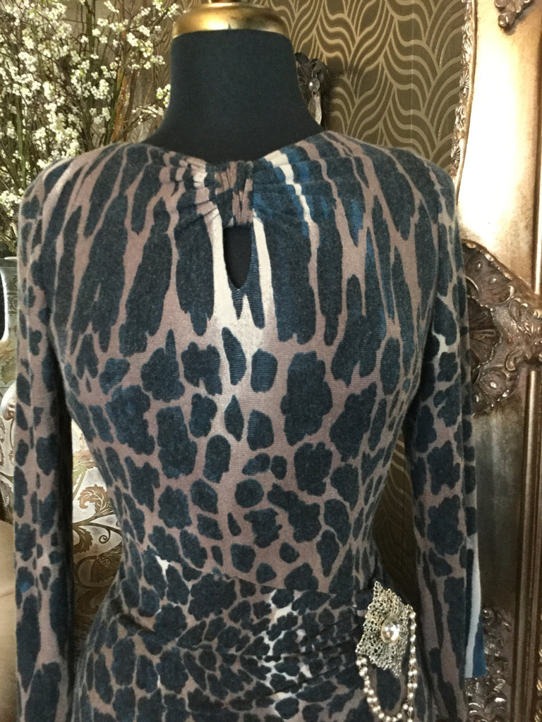 Black animal print dress